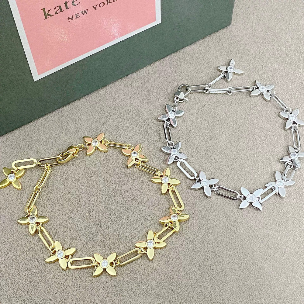 kate spade Vintage Metal Zircon Four Leaf Clover Cutout Bracelet